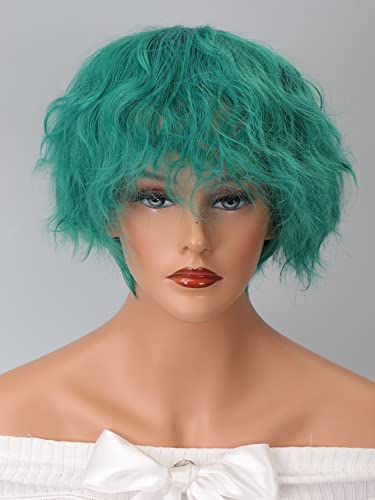 Synthetic Wig for Women Girl Short Curly Cosplay Synthetic Wig With Bangs Extensions Hairpieces For Party von KOLANDA