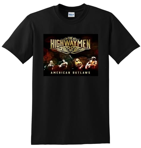 The Highwaymen T Shirt live American Outlaws Vinyl Cover SMALL MEDIUM Large Black XL von KOLITY