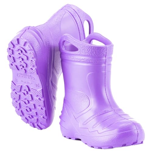 KOLMAX Kinder-Gummistiefel Konewka – Isolierende Schicht – EVA-Schaumstoff-Material – Schaumstoff-Gummistiefel für Kinder – Wasserdicht – Für Regen – Für den Sommer - Violett 27 von KOLMAX