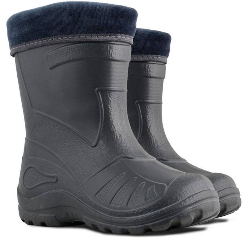 KOLMAX Kinder Gummistiefel gefüttert EVA leicht Thermo Warm bis zu -30°C Gummistiefel wasserdicht von KOLMAX