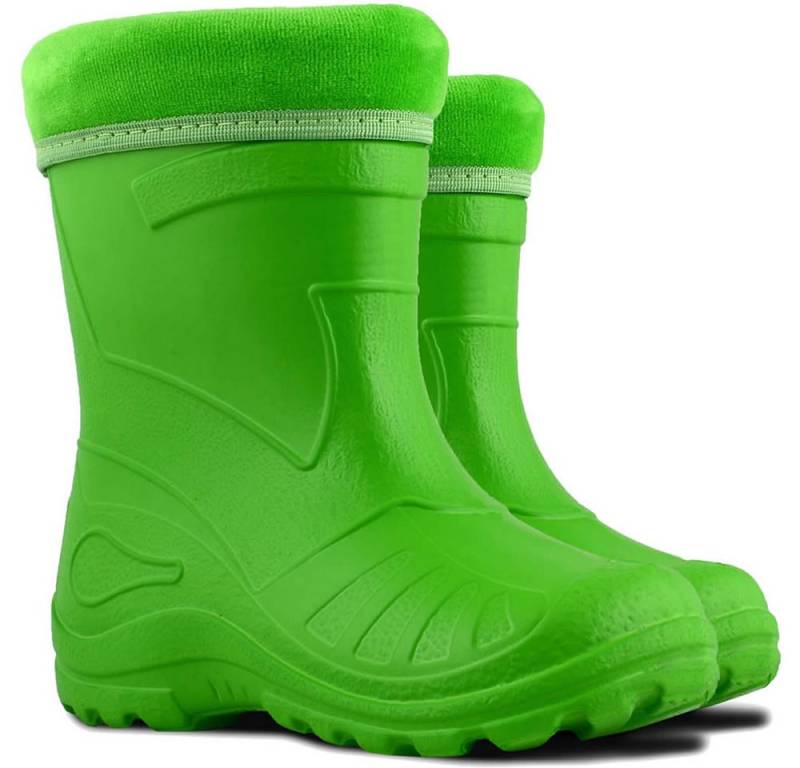 KOLMAX Kinder Gummistiefel gefüttert EVA leicht Thermo Warm bis zu -30°C Gummistiefel wasserdicht von KOLMAX