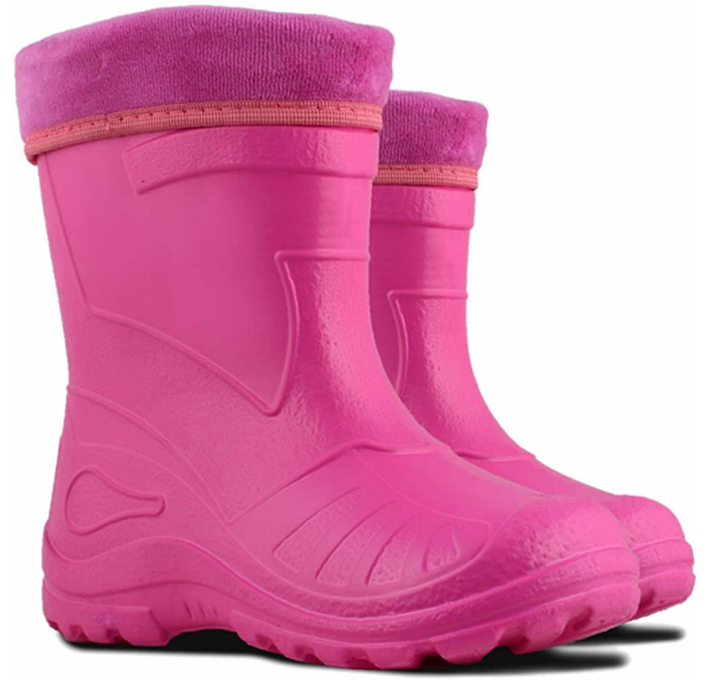KOLMAX Kinder Gummistiefel gefüttert EVA leicht Thermo Warm bis zu -30°C Gummistiefel wasserdicht von KOLMAX