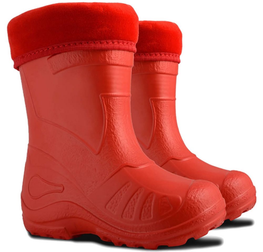 KOLMAX Kinder Gummistiefel gefüttert EVA leicht Thermo Warm bis zu -30°C Gummistiefel wasserdicht von KOLMAX