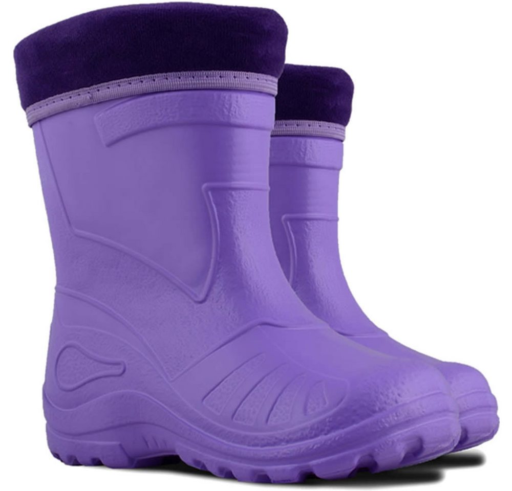 KOLMAX Kinder Gummistiefel gefüttert EVA leicht Warm wasserdicht bis zu -30°C Gummistiefel wasserdicht von KOLMAX