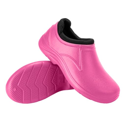 KOLMAX Schaumstoff-Clogs mit Netz Eva - Clogs mit geschlossenen Fersen - Schaumstoffschuhe – Schuhe für Haus und Garten – Leichte Schuhe für Erwachsene – Rosa 41 von KOLMAX