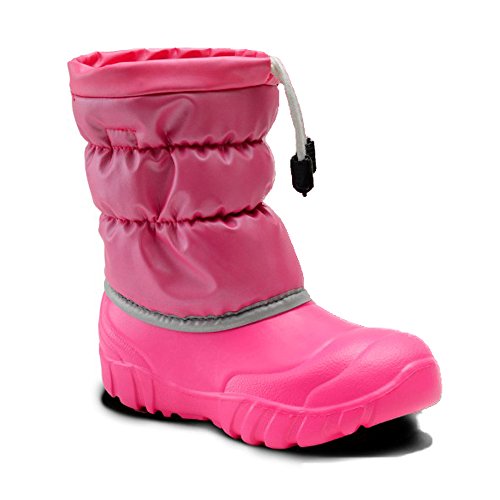 KOLMAX leichte EVA Kinder Winterstiefel Schuhe warm gefüttert 053 (25, pink) von KOLMAX