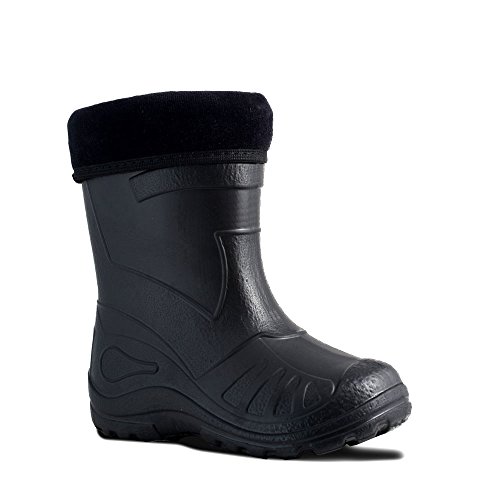 KOLMAX superleichte Eva Kinder Gummistiefel gefüttert 050 (24, schwarz) von KOLMAX