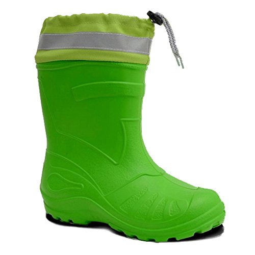 KOLMAX superleichte EVA Kinder Gummistiefel gefüttert mit Stulpe 050K (23, grün) von KOLMAX