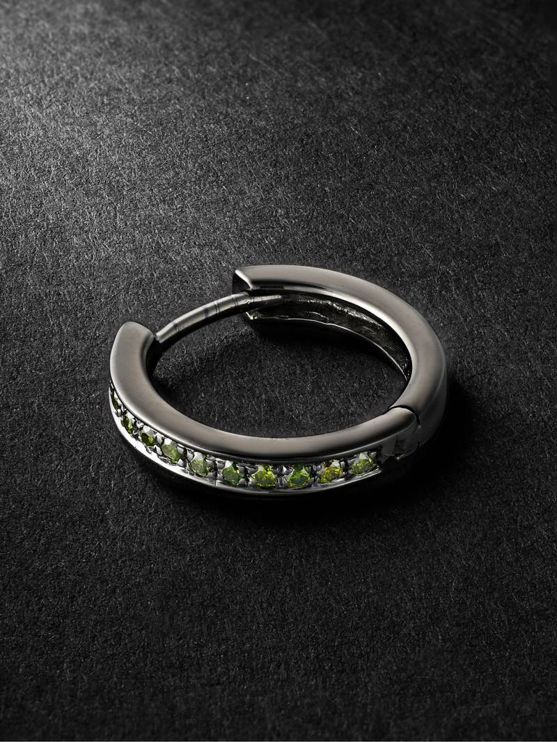 KOLOURS JEWELRY - Fortis Medium Blackened Gold Diamond Single Hoop Earring - Men - Green von KOLOURS JEWELRY