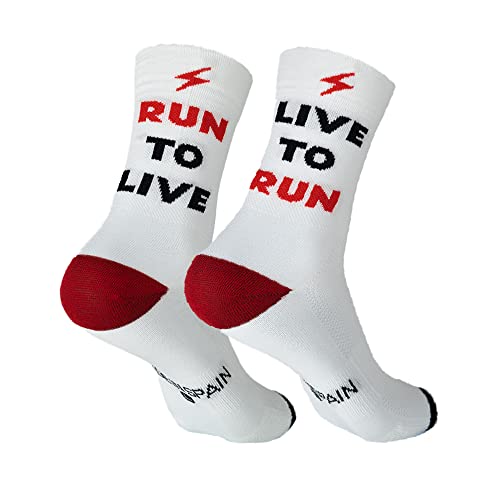 KOLYNDO Atmungsaktive und kompressive Sportsocken zum Laufen - Laufsocken für Damen, Wandern, Radfahren, Fitnessstudio, funktional, Triathlon lustig, weiß, 36-39 von KOLYNDO