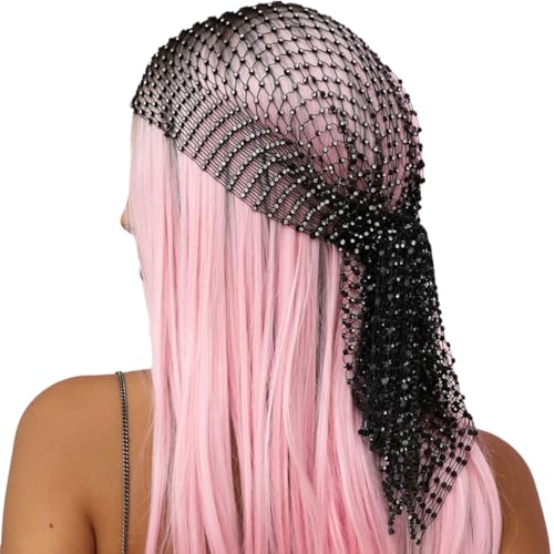 KOLZEMV 20er jahre gatsby, 1920s Stirnband Damen Gatsby Haar Kette Exotisch Cleopatra Kostüm Accessoires 20er Jahre Flapper Blinkendes Haarband (Schwarz) von KOLZEMV