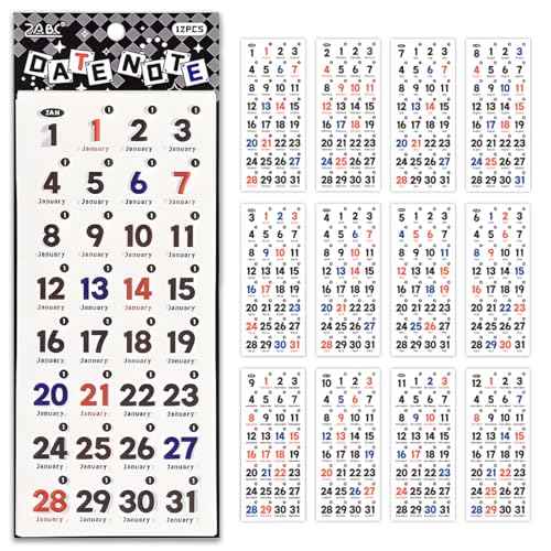 KOLZEMV 365 Stücke Selbstklebende Registerkarte Designer Zubehör Monatliche Etiketten Planer Aufkleber Dekorative Monatliche Reiter für Büro Studienplaner Organisationen bullet journal zubehör von KOLZEMV