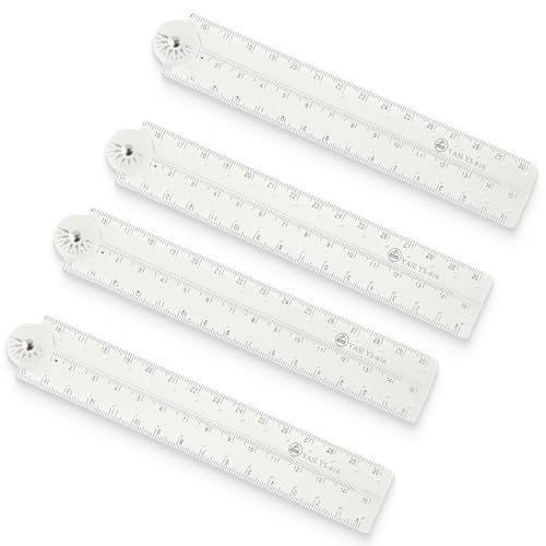 KOLZEMV 4 Stück Lineal 30 cm, Lineal Kinder Grundschule, geodreieck grundschule, Transparentes Lineal für Geometrische, für Schulkinder oder Büro, Faltbares Gerades Lineal, Transparent und Flexibel von KOLZEMV
