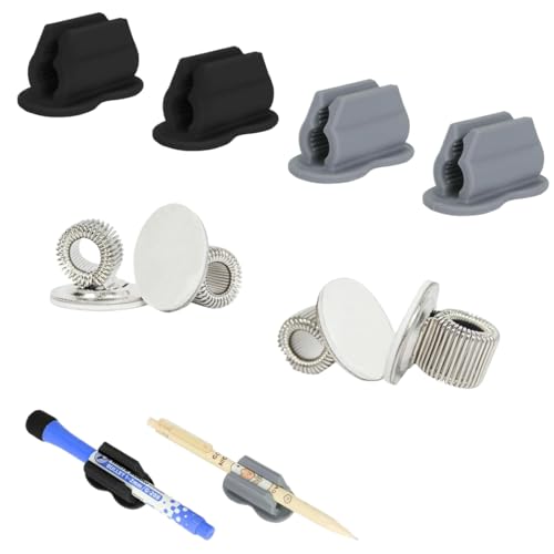KOLZEMV 8 Stück stifthalter selbstklebend stifthalter selbstklebend, Silikon Pen Holder Clip Selbstklebend Stifthalter für Schreibtisch Kühlschrank Whiteboard Board Löschen Bulletin Board von KOLZEMV