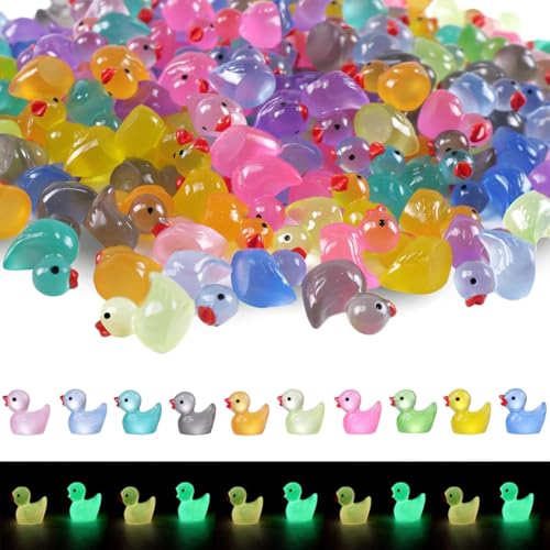 KOLZEMV Mini Enten Harz 60 Stück mini enten Small Duck Mini Duck Mini Figuren Ente Tiny Resin Ducks DIY Winzige Enten Kleine Bunte Enten Spielzeug für Aquarium Garten Landschaft Puppenhaus von KOLZEMV