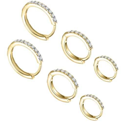 KOLZEMV ohrringe, Ohrringe Creolen Gold 925 Silber Ohrringe Set mit Zirkonia AAA+ Hypoallergen Klein Creolen Schlafen Goldene Ohrringe Creolen Damen Schmuck 8/10/12MM von KOLZEMV