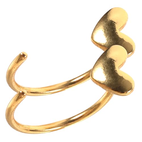 KOMBIUDA 1 Paar Herz Halbcreolen Ohrringe für Damen Geometrische Hypoallergene Ohrstecker im Vintage Stil Teiliges für Alltag Hochzeiten und Besondere Anlässe von KOMBIUDA