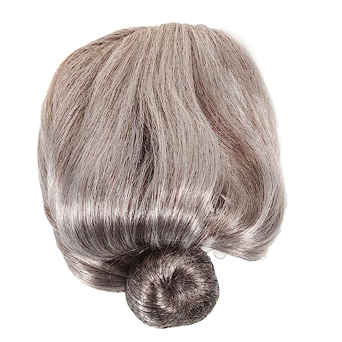 KOMBIUDA 1 Satz Perücke Für Alte Dame Kostümset Mit Perlenkette Brille Für Cosplay Halloween-party Mottoparty Damenkostüm Realistische Perücke Party-zubehör von KOMBIUDA