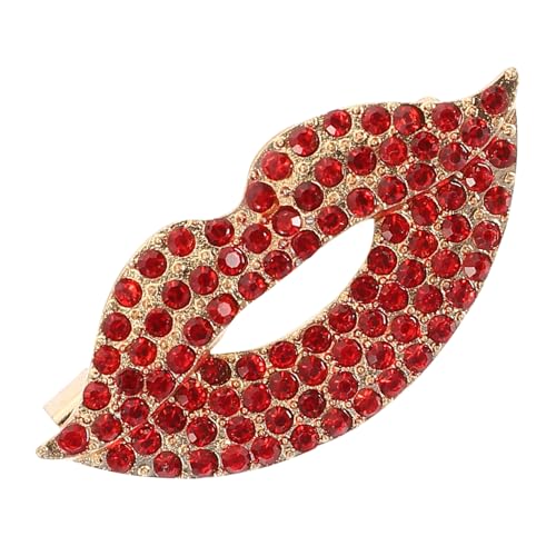 KOMBIUDA 1 Stück Rote Lippen Brosche mit Strass Stilvolle Anstecknadel für Damen Modisches Accessoire für Partys und Besondere Anlässe als für Freunde und Kollegen von KOMBIUDA