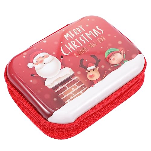 KOMBIUDA Mini-aufbewahrungsdose Aus Blech Weihnachts-kopfhörertasche Weihnachts-geldbörse Münz-reißverschlusstasche Weihnachts-münztasche Mini-münzbörse von KOMBIUDA