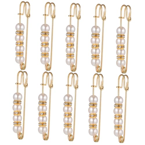 KOMBIUDA 10 Stück Broschen Anstecknadeln mit Perlen und Strass Modische Sicherheitsnadeln für Kleidung und Jeans Eleganter Hüft Taillen Clip für Damen Langlebig und Vielseitig Einsetzbar KOMBIUDA 10 Stück Broschen Anstecknadeln mit Perlen und Strass Modische Sicherheitsnadeln für Kleidung und Jeans Eleganter Hüft Taillen Clip für Damen Langlebig und Vielseitig Einsetzbar von KOMBIUDA