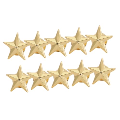 KOMBIUDA 10 Stück Goldene Kupfer Metall Anstecknadeln in Sternform Robuste Brustpins für Kleidung Rucksäcke Hüte für Veterans Day Labor Day Partygeschenke und Belohnungen von KOMBIUDA