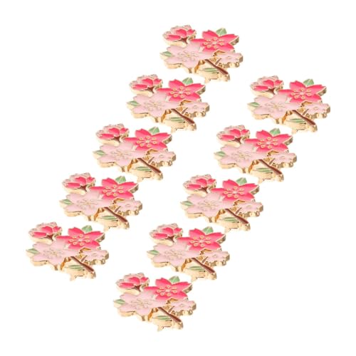 KOMBIUDA 10 Stück Kirschblüten Broschen aus Leichte Blumen Anstecknadeln für Damen Filigrane Blütenmuster Vielseitige Frühlingsaccessoires für Kleidung Taschen Jacken von KOMBIUDA