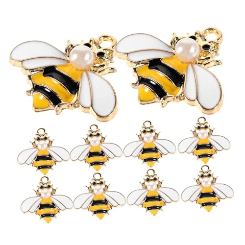 KOMBIUDA 10 Stück Teiliges Bienen anhänger Legierung mit Künstlicher Perle Feine Details DIY Schmuckzubehör für Ohrringe Armbänder Halsketten Langlebig und Glatt von KOMBIUDA