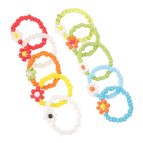 KOMBIUDA 10 Stück Teiliges Bunte Handgefertigte Perlenringe für Damen Elastische Kleine Blumenringe Süßer Modeschmuck Vielseitige Stapelringe als Geschenk und Alltagsschmuck KOMBIUDA 10 Stück Teiliges Bunte Handgefertigte Perlenringe für Damen Elastische Kleine Blumenringe Süßer Modeschmuck Vielseitige Stapelringe als Geschenk und Alltagsschmuck von KOMBIUDA