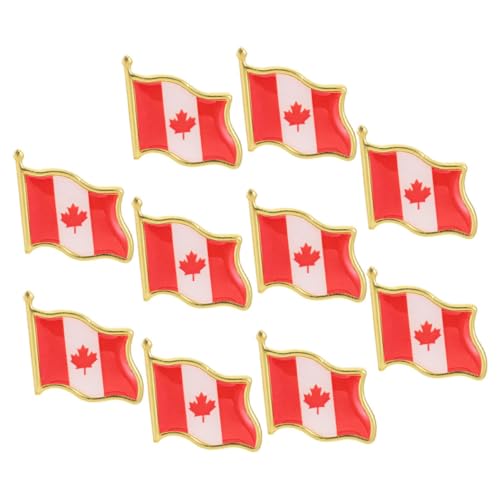 KOMBIUDA 10 Stück Teiliges Flaggen Anstecknadeln Metall Maple Leaf Broschen mit Schmetterlingsverschluss Leichte Patriotische Abzeichen für Jacken Hemden Hüte Rucksäcke Vielseitig Tragbar von KOMBIUDA