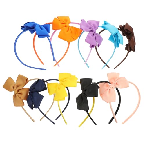 KOMBIUDA 10 Stück Teiliges Haarreifen mit Doppellagigem Bowknot Design Bunte Stirnbänder Niedliche Party Haarschmuck für Mädchen Langlebig und Dekorativ für Kostüm und Fotos von KOMBIUDA