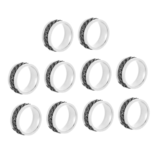 KOMBIUDA 10 Stück Teiliges Herren Titanstahl ring Drehbarem Edelstahl kettenglied Stylischer Flaschenöffner Langlebiger Bierdeckelöffner Modischer Stressabbau ring Rostfrei und Sicher von KOMBIUDA