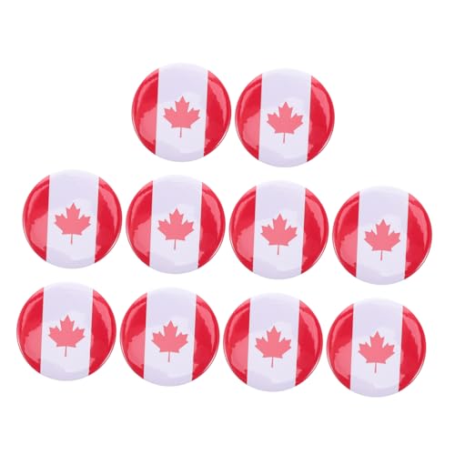 KOMBIUDA 10 Stück Teiliges Kanadische Ahornblatt Broschen Anstecknadeln Langlebig und Elegant Dekorative Flaggenpins für Kleidung Mäntel Hüte Souvenir für Internationale Reisen und Tag von KOMBIUDA