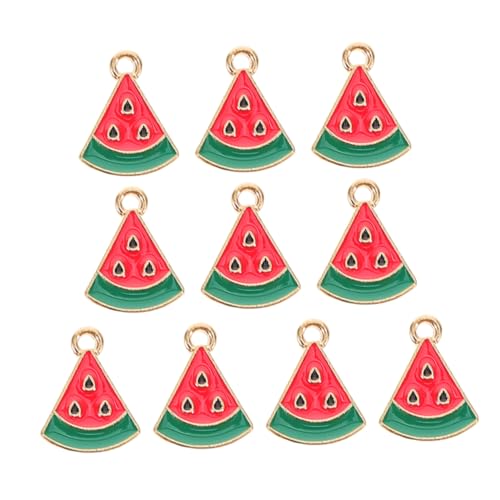 KOMBIUDA 10 Stück Teiliges Mini Wassermelonen Charms Farbiger Legierung für Schmuckherstellung Niedliche Fruchtanhänger für Diy Armband Halskette Vielseitige Ohrstecker Accessoires für von KOMBIUDA