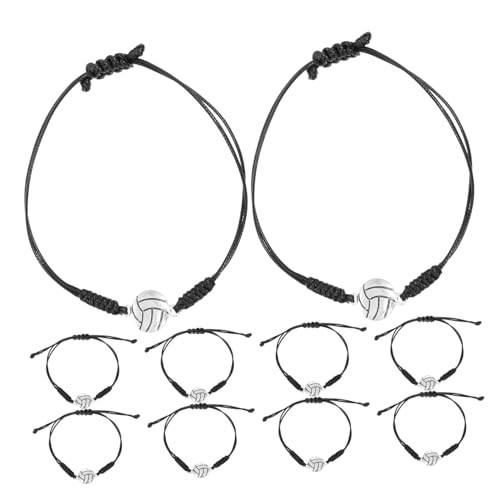 KOMBIUDA 10 Stück Teiliges Volleyball-armband Geflochtenem Seil Robuste Sport-wristbands mit Volleyball-anhängern für Mädchen und Jungen Komfortabel Langlebig für Team-bindung und Tägliches von KOMBIUDA