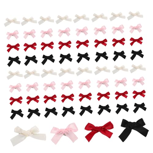 KOMBIUDA 100 Stück Mini Haarklammern Schleifenbänder Mehrfarbige Kleine Haarspangen mit Süßem Schleifendesign Leichte Haar Accessoires für Mädchen Kleinkinder und Alltag Frisuren von KOMBIUDA