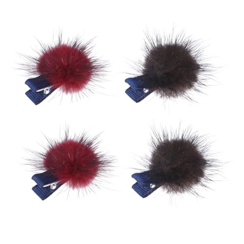 KOMBIUDA 10St Bang-Clips Haarschmuck für -Mädchen Pompon Haarnadeln kinder haarspangen haarspange kinder Haarklammer Tiara Haar Klammern Kopfschmuck für Mädchen flauschige Kopfbedeckung von KOMBIUDA