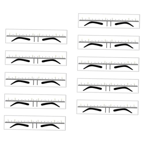 KOMBIUDA 10stücke Augenbrauenschablone Aus Augenbrauenlineal Für Make-up Augenbrauenformer Für Mädchen Augenbrauen-messwerkzeug Für Diy von KOMBIUDA