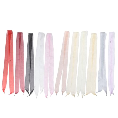KOMBIUDA 11 Paare Chiffon Schnürsenkel für Damen Sneaker Flache Satin Bänder Strapazierfähige Ersatz Schuhbänder für Freizeit und Canvas Schuhe Modische Bunte Schnürsenkel von KOMBIUDA