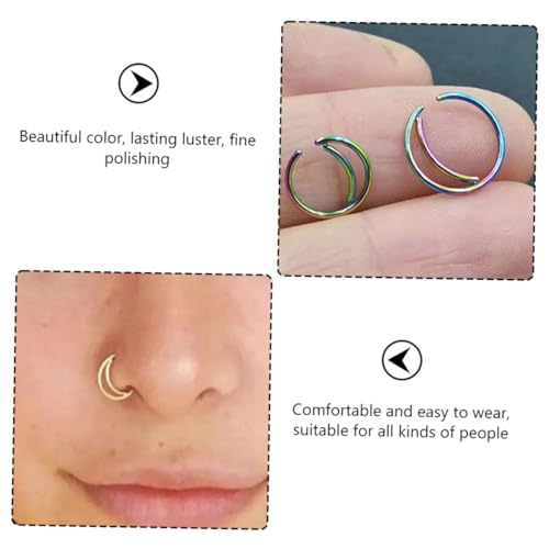 KOMBIUDA 11 Stück Teiliges Mond Nasenringe aus Edelstahl Modische Nasenpiercing Schmuck Langlebig und Hautfreundlich Geeignet für Damen und Herren Vielseitig für Alltag und Besondere von KOMBIUDA