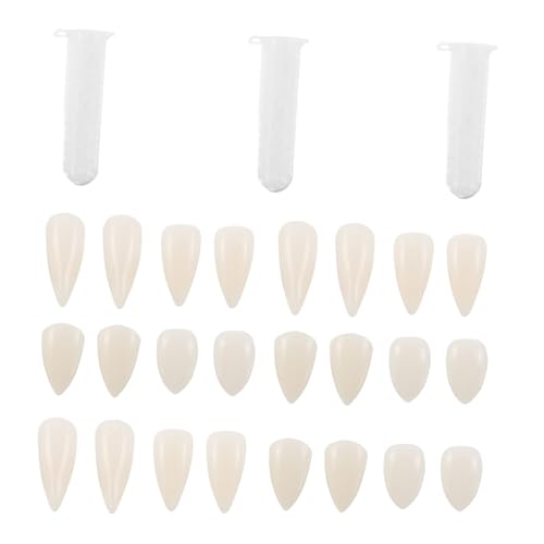 KOMBIUDA 12 Paar Wiederverwendbare Vampirzähne mit Zahnpellets Leichte und Komfortable Halloween-fangzähne für Cosplay Kostümparty Zombie-Make-up und Maskerade von KOMBIUDA