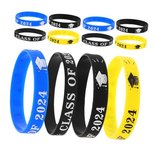 KOMBIUDA 12 Stück 2024 Abschlussarmband pieces memories Silikonarmband Klasse von 2024-Armbändern schmücken Dekor Abschluss Versorgung Armband aus Silikon Europäisch und amerikanisch Campus von KOMBIUDA