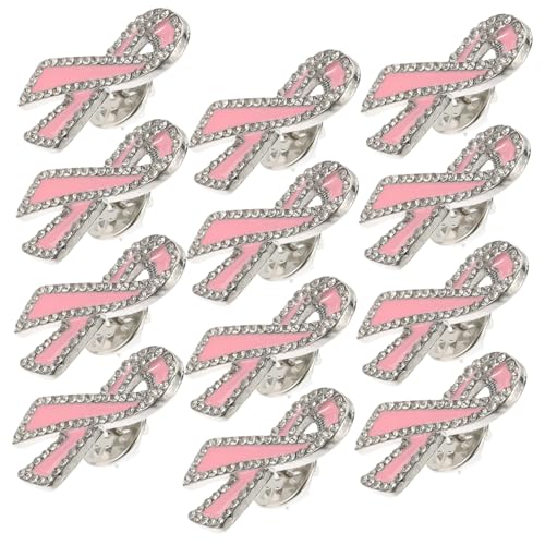 KOMBIUDA 12 Stück Broschen Brustkrebs Awareness Anstecknadeln für Kleidung Anzug Schal Metall Pins für Frauen Robuste Schmuckbroschen für Charity und Alltag von KOMBIUDA