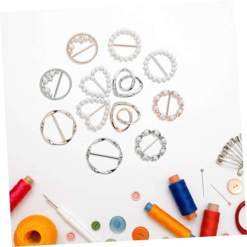 KOMBIUDA 12 Stück Teiliges Damen Schalclip mit Strass und Künstlichen Perlen Langlebige Legierung Eleganter Schalverschluss für Vielseitige Styles Einfach zu Befestigen Modische von KOMBIUDA