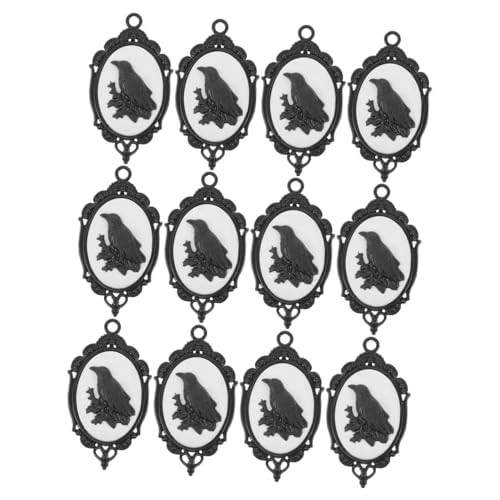 KOMBIUDA 12 Stück Teiliges Gothic Crow Anhänger aus Legierung Präzise Geprägte Halloween Schmuck Charms Langlebige Dunkle Vogel Reliefanhänger für Diy Halsketten und Armbänder KOMBIUDA 12 Stück Teiliges Gothic Crow Anhänger aus Legierung Präzise Geprägte Halloween Schmuck Charms Langlebige Dunkle Vogel Reliefanhänger für Diy Halsketten und Armbänder von KOMBIUDA