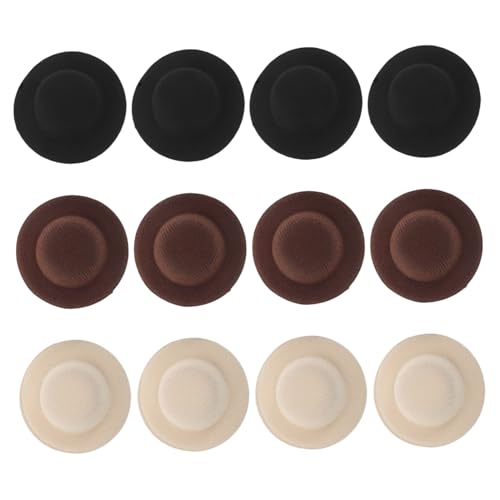 KOMBIUDA 12 Stück Teiliges Mini Top Hat Haarklammern Leichte Sichere Cowgirl Haarspangen in Schwarz Beige Kaffee Vintage Stil für Puppen Kostüm Party und Alltagsschmuck von KOMBIUDA