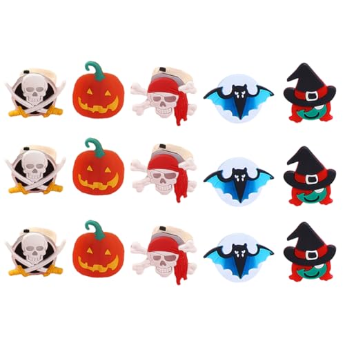 KOMBIUDA 15 Stück Teiliges Halloween LED Finger Ringe aus PVC Bunte Sicherheitsgeprüfte Spielzeuge für Halloween Partys und Dekorationen von KOMBIUDA