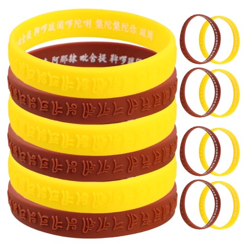 KOMBIUDA 16stücke Silikonarmband Mit Sanskrit-motiv Flexibel Und Dehnbar Für Verschiedene Handgelenkgrößen Geeignet Für Kulturbegeisterte Sportteams Und Täglichen Gebrauch Als von KOMBIUDA