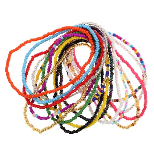 KOMBIUDA 17stücke Perlenfußkettchen Für Damen Handbesticktes Boho-stil Fußkettchen Elastisches Perlenarmband Mit Bunten Glasperlen Für Erwachsene Und Mädchen von KOMBIUDA