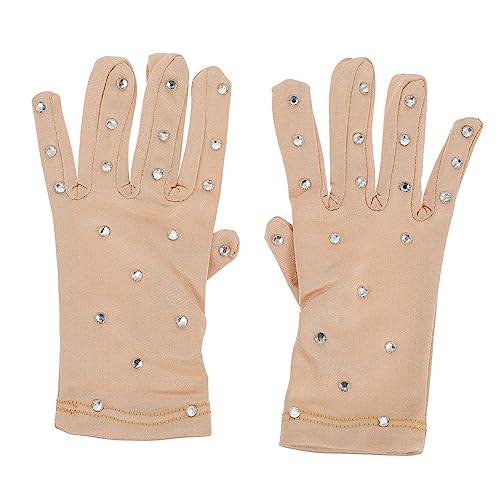 KOMBIUDA 1Paar Damen Eiskunstlaufhandschuhe mit Strass Strapazierfähige Performance-handschuhe Thermohandschuhe für Mädchen Rutschfeste Stilvolle Handschuhe für Eiskunstlauf und Tägliche Nutzung von KOMBIUDA